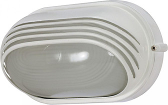 1 Light; 10 in.; Oval Hood Bulk Head; Die Cast Bulk Head; Semi Gloss White Finish (81|60/522)