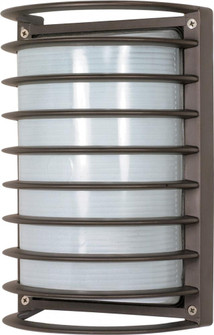 1 Light; 10 in.; Rectangle Cage Bulk Head; Die Cast Bulk Head; Architectural Bronze Finish (81|60/533)