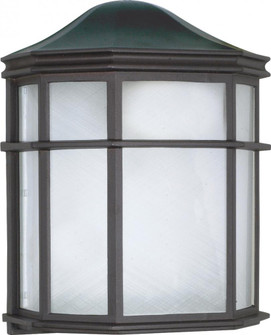 1 Light - 10'' Cage Lantern with Linen Acrylic Lens - Textured Black Finish (81|60/539)
