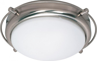 Polaris; 2 Light; 14 in.; Flush Mount with Satin Frosted Glass Shades; Brushed Nickel Finish (81|60/608)