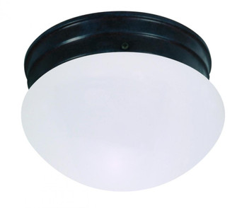 1 Light - 8'' Flush with Frosted Glass - Mahogany Bronze Finish (81|60/2641)