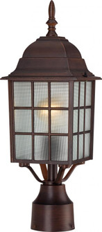 Adams; 1 Light; 17 in.; Outdoor Post with Frosted Glass; Rustic Bronze Finish (81|60/4908)