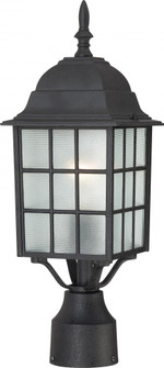 Adams - 1 Light 17'' Post Lantern with Frosted Glass - Textured Black Finish (81|60/4909)