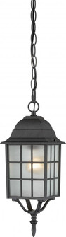 Adams - 1 Light 16'' Hanging Lantern with Frosted Glass - Textured Black Finish (81|60/4913)