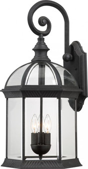 Boxwood; 3 Light; 26 in.; Outdoor Wall with Clear Beveled Glass; Textured Black Finish (81|60/4969)