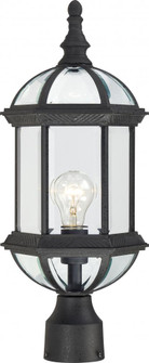 Boxwood - 1 Light 19'' Post Lantern with Clear Beveled Glass - Textured Black Finish (81|60/4976)