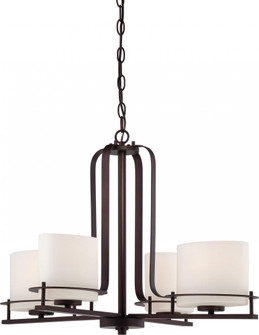 4-Light Venetian Bronze Chandelier with Etched Opal Glass (81|60/5004)