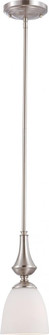 Patton; 1 Light; Mini Pendant with Frosted Glass; Brushed Nickel Finish (81|60/5037)