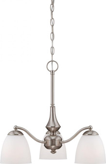 Patton - 3 Light Chandelier (Arms Down) with Frosted Glass - Brushed Nickel Finish (81|60/5042)