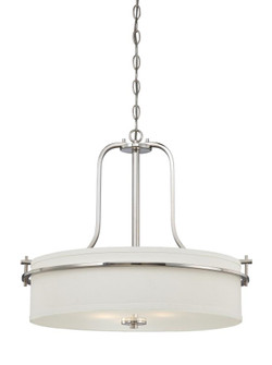 Loren - 3 Light Pendant with White Linen Shade - Polished Nickel Finish (81|60/5108)