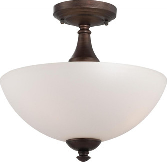 Patton - 3 Light Semi Flush with Frosted Glass - Prairie Bronze Finish (81|60/5144)