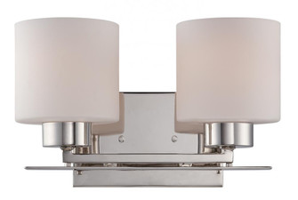 Parallel; 2 Light; Vanity Fixture with Etched Opal Glass; Polished Nickel Finish (81|60/5202)
