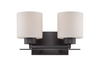 Parallel; 2 Light; Vanity Fixture with Etched Opal Glass; Aged Bronze Finish (81|60/5302)