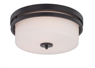 Parallel; 3 Light; Flush Fixture with Etched Opal Glass; Aged Bronze Finish (81|60/5307)