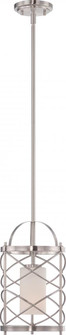 Ginger; 1 Light; Mini Pendant with Etched Opal Glass; Brushed Nickel Finish (81|60/5332)