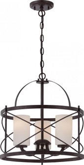 Ginger - 3 Light Pendant with Satin White Glass - Old Bronze Finish (81|60/5337)