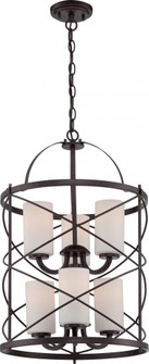 Ginger - 6 Light 2 Tier Chandelier with Satin White Glass - Old Bronze Finish (81|60/5339)
