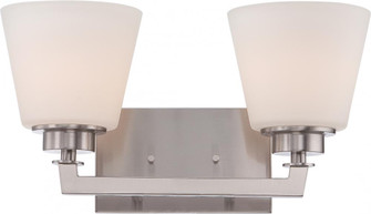 Mobili; 2 Light; Vanity Fixture with Satin White Glass; Brushed Nickel Finish (81|60/5452)