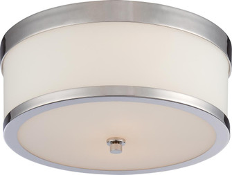 Celine - 2 Light Flush with Satin White Glass - Polished Nickel Finish (81|60/5476)