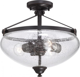 Laurel - 3 Light Semi Flush with Clear Seeded Glass - Sudbury Bronze Finish (81|60/5544)