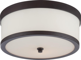 Celine - 2 Light Flush with Satin White Glass - Venetian Bronze Finish (81|60/5576)