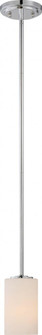 Willow; 1 Light; Mini Pendant with White Glass; Polished Nickel Finish (81|60/5808)