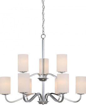 Willow - 9 Light 2-Tier Hangng with White Glass - Polished Nickel Finish (81|60/5809)