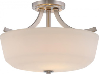 Laguna - 2 Light Semi Flush with White Glass - Brushed Nickel Finish (81|60/5826)