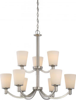 Laguna - 9 Light 2-Tier Hanging with White Glass - Brushed Nickel Finish (81|60/5829)