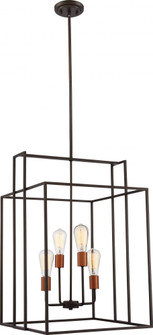Lake - 4 Light 19'' Square Pendant - Forest Bronze Finish with Copper Accents (81|60/5853)