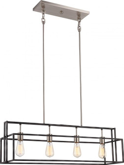 Lake - 4 Light Island Pendant - Iron Black Finish with Brushed Nickel Accents (81|60/5859)