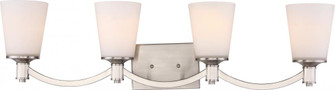 Laguna - 4 Light Vanity with White Glass - Brushed Nickel Finish (81|60/5874)