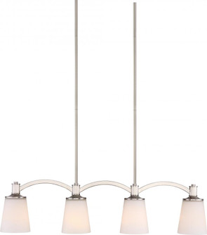 Laguna - 4 Light Island Pendant with White Glass - Brushed Nickel Finish (81|60/5875)