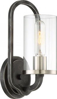 Sherwood - 1 Light Wall Sconce with Clear Glass -Iron Black Finish with Brushed Nickel Accents (81|60/6121)