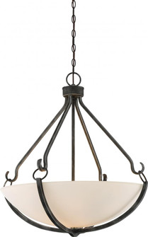 Sherwood - 4 Light Pendant with Frosted Etched Glass - Iron Black Finish with Brushed Nickel Accents (81|60/6125)