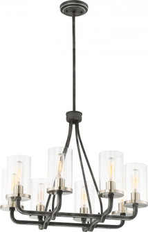 Sherwood - 8 Light Chandelier with Clear Glass -Iron Black Finish with Brushed Nickel Accents (81|60/6128)