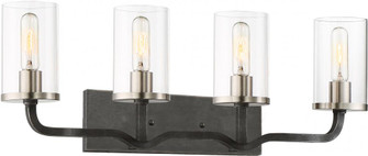 Sherwood - 4 Light Wall Sconce with Clear Glass -Iron Black Finish with Brushed Nickel Accents (81|60/6129)