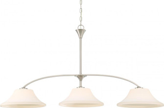 Fawn - 3 Light Island Pendant with Satin White Glass - Brushed Nickel Finish (81|60/6208)