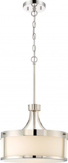 Denver - 2 Light Pendant with Satin White Glass - Polished Nickel Finish (81|60/6227)