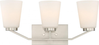 Nome - 3 Light Vanity with Satin White Glass - Brushed Nickel Finish (81|60/6243)