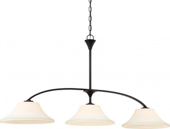 Fawn - 3 Light Island Pendant with Satin White Glass - Mahogany Bronze Finish (81|60/6308)