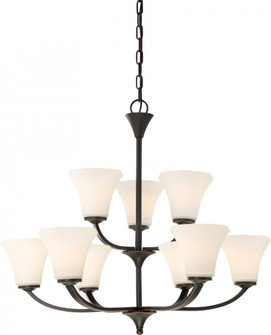 Fawn - 9 Light Chandelier with Satin White Glass - Mahogany Bronze Finish (81|60/6309)