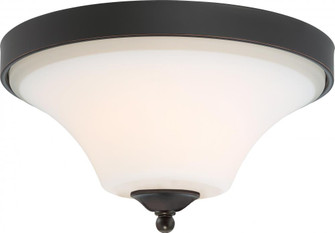 Fawn - 2 Light Flush Mount with Satin White Glass - Mahogany Bronze Finish (81|60/6311)