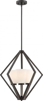 Nome - 3 Light Pendant with Satin White Glass - Mahogany Bronze Finish (81|60/6345)
