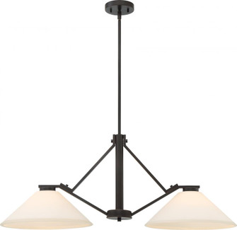 Nome - 2 Light Island Pendant with Satin White Glass - Mahogany Bronze Finish (81|60/6348)