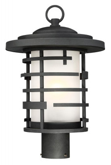 Lansing - 1 Light 17'' Post Lantern with Etched Glass - Textured Black Finish (81|60/6406)