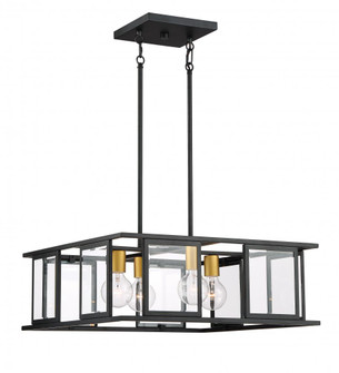 Payne; 4 Light; Pendant with Clear Beveled Glass; Midnight Bronze Finish (81|60/6414)