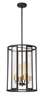 Payne - 4 Light Foyer Pendant with Clear Beveled Glass - Midnight Bronze Finish (81|60/6415)