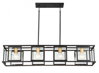 Payne - 4 Light Island Pendant with Clear Beveled Glass - Midnight Bronze Finish (81|60/6417)