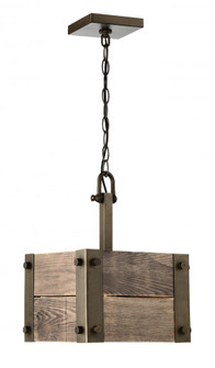 Winchester - 1 Light Mini Pendant with Aged Wood - Bronze (81|60/6421)